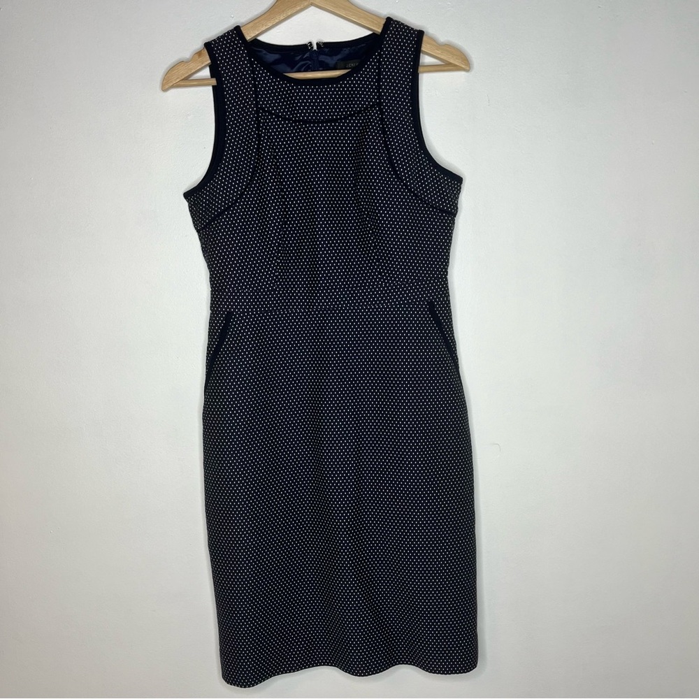 J Crew Polka Dot Navy Blue Dress with pockets SIZE 4